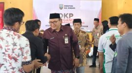 Wakil Bupati Rembang, Mochamad Hanies Cholil Barro’ saat membuka Sosialisasi Kepemimpinan, Kepeloporan dan Kesukarelawanan Pemuda Kabupaten Rembang Tahun 2026 di Gedung KPRI Rembang, Kamis (24/9/2026).