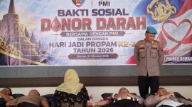 Bakti sosial donor darah memperingati Hari Jadi Propam Polri ke-24 Tahun 2026, digelar Polres Demak, Kamis (1/10/2026).