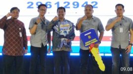 Bupati Rembang, Harno, menghadiri Gelegar Undian Tabungan Masyarakat Desa (Tamades) PT BPR BKK Lasem (Perseroda) Kabupaten Rembang Tahun 2026 di Balai Kartini Rembang, Kamis (15/10/2026).