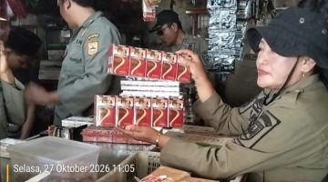 Razia Rokok Ilegal di Rembang, Petugas Sita 19.360 Batang dari Dua Toko